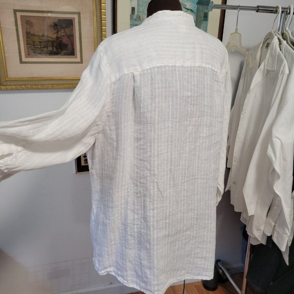 Vintage 90's Jones of New York White Cotton Bib Shirt Size 2X - Picture 4 of 7